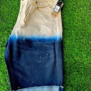 Men two tone Jean shorts